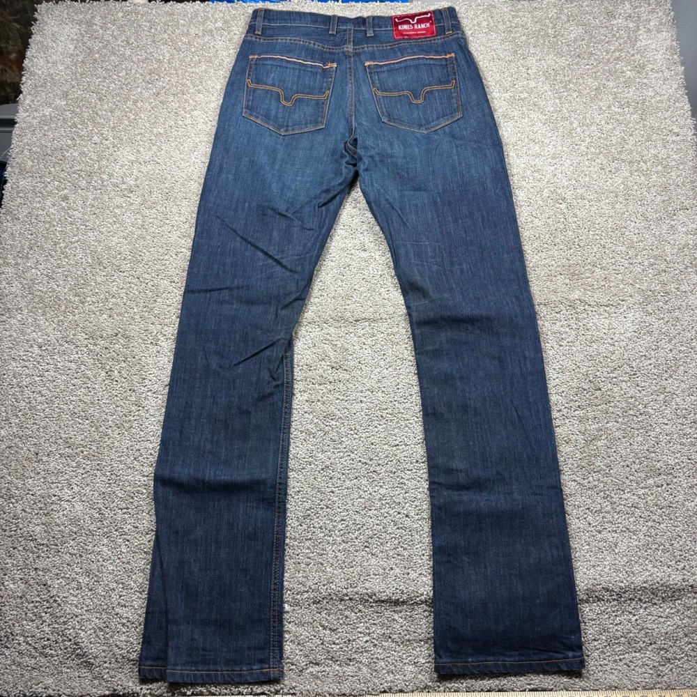 Kimes Ranch Roger Mens Dark Wash Straight Leg Jeans 32x34 Made in USA Blue